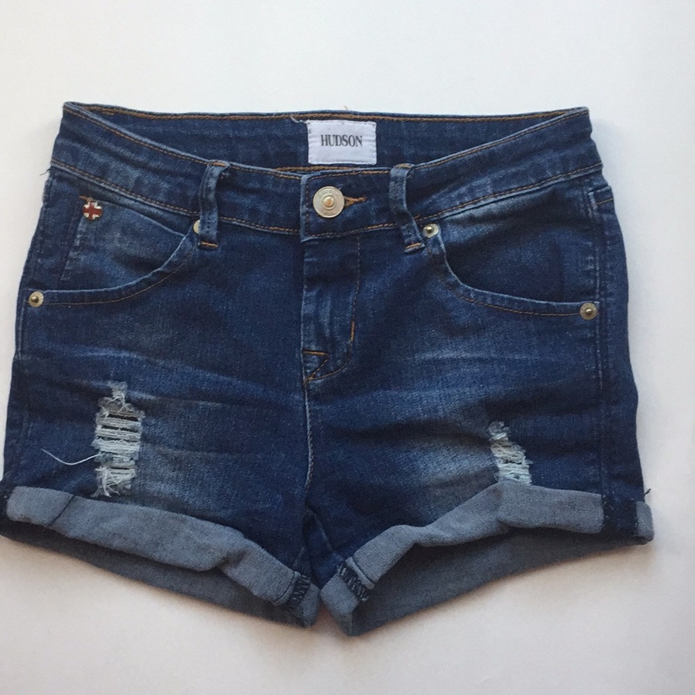 Girls Hudson distressed jean shorts